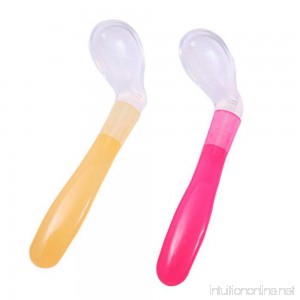 Fairy Baby 2 Pack Silicone Self-Feeding Baby Spoon Curved Utensils - B01HGJ49AO